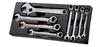 MODULE OF 7 RATCHET COMBINATION WRENCHES AND 1 ADJUSTABLE WRENCH