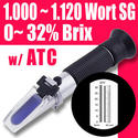 ATC 0-32% Brix & wort SG Beer Sugar Refractometer