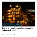 Solvay to raise hydroquinone capacity in Europe by 20%, by chemwinfo