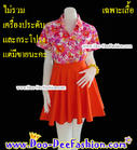 เสื้อลายดอกผู้หญิง เสื้อสงกรานต์ผู้หญิง เชิ้ตลายดอกผู้หญิง เสื้อย้อนยุคผู้หญิง (ไซส์ XXL : รอบอก 43 นิ้ว) (ดูไซส์ส่วนอื่น คลิ๊กค่ะ)