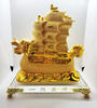 เรือสำเภาโบราณหัวมังกรทองทราย7.5 นิ้ว เสริมฮวงจุ้ย เสริมโชคลาภค้าขาย