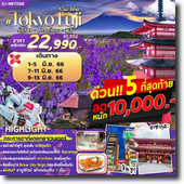 ทัวร์ Japan Fuji-โตเกียว-คาวาโกเอะ-ฟูจิ 5D3N เดินทาง 1-5/7-11/9-13 มิ.ย.66 เพียง 22,990.-