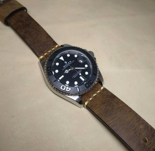 Strap For Rolex Watch.Calf old bags Color.